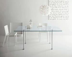 Sala Branca Clean Com Mesa De Vidro Temperado