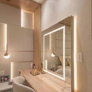 Espelho Com LED Penteadeira Quarto Closet Camarim