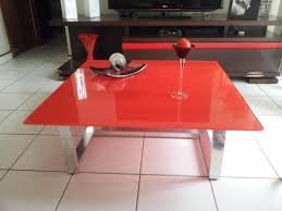 Vidro Pintado 7 Mesa De Centro Com Vidro Vermelho