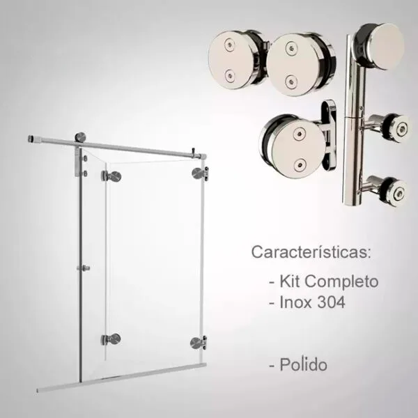 Box de Banheiro modelo Arty Inox Polido Cromado