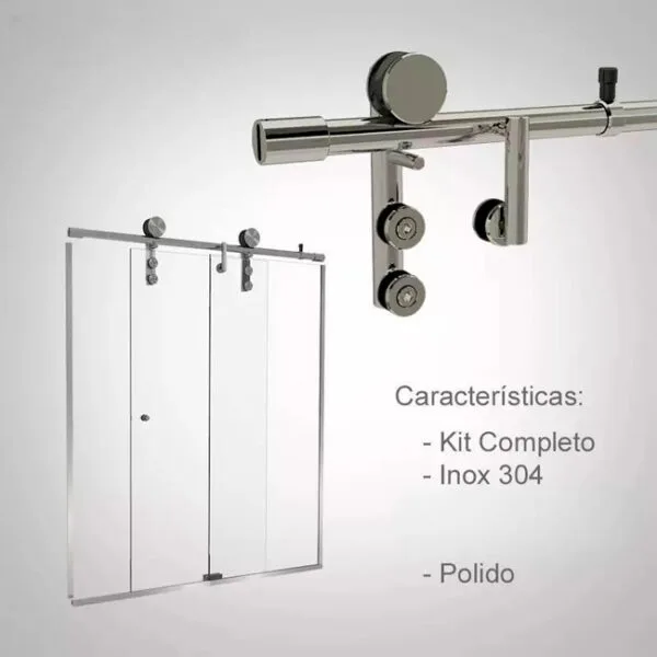 Box de Banheiro modelo Stilo Inox Polido Cromado