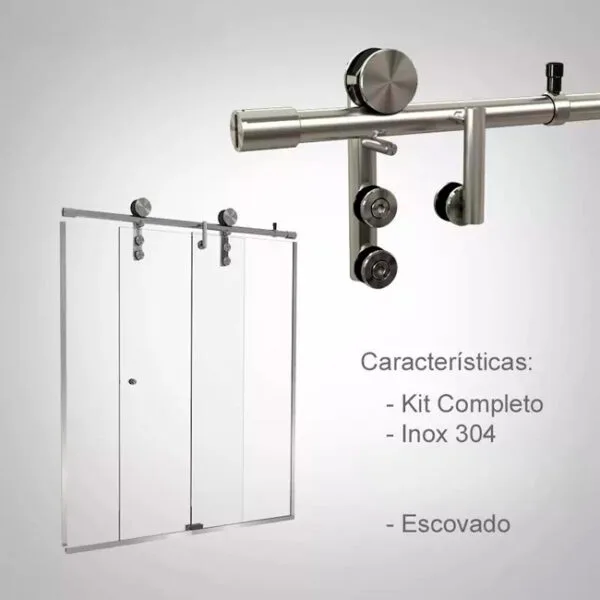 Box de Banheiro modelo Stilo Inox Polido Cromado