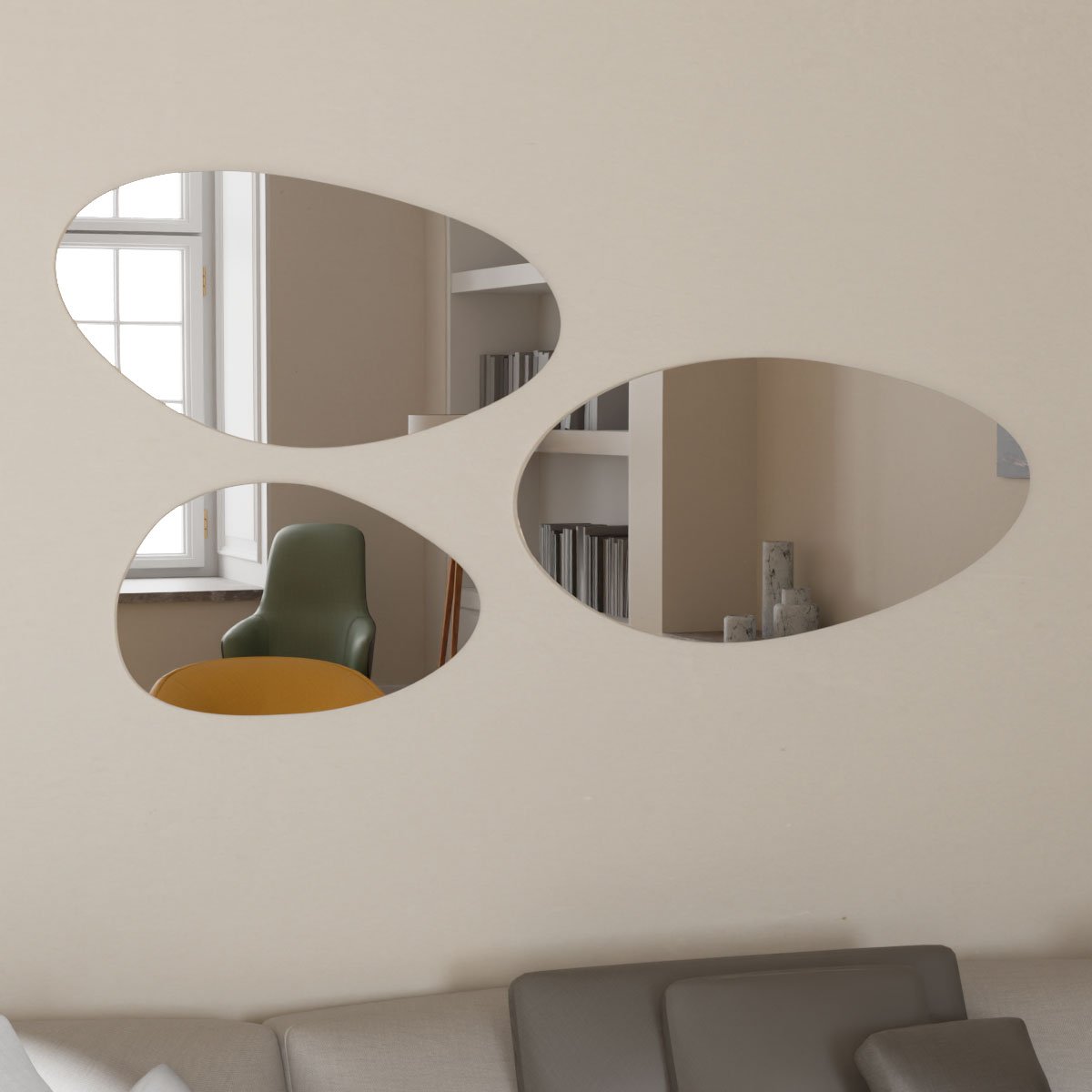 Espelhos Orgânicos Harmonia 166x82cm. 1 Espelhos Orgânicos Fractal