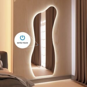 Espelho Grande Orgânico Com Led E Touch 60X165Cm
