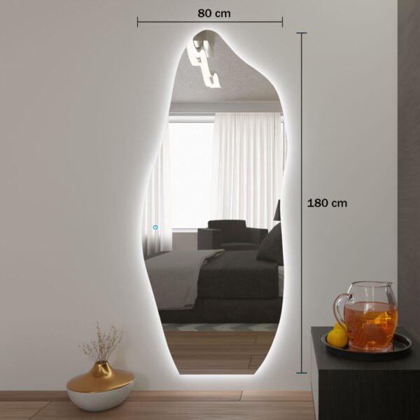 Espelho Grande Orgânico Com Led E Touch
