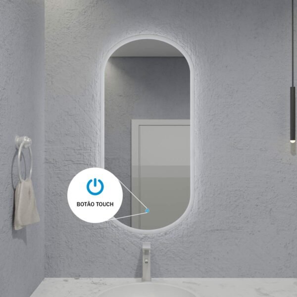 Espelho Capsula Com Led E Touch 50X100 Cm - Imagem 8