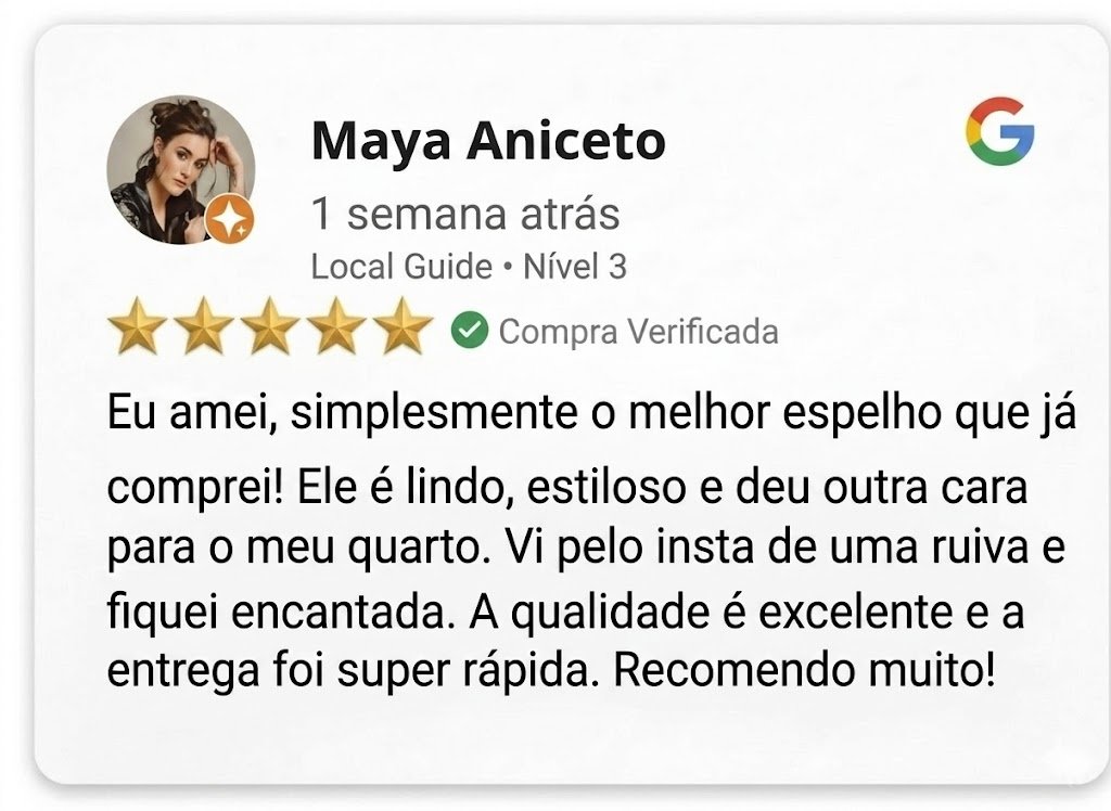 Avaliação no Google da Maya Aniceto 5 estrelas para SHOW GLASS