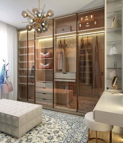 Armário Para Quarto Com Iliminação E Vidro Reflecta Bronze