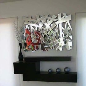 Espelho 3D Decorativo Sala Mosaico Aleatório