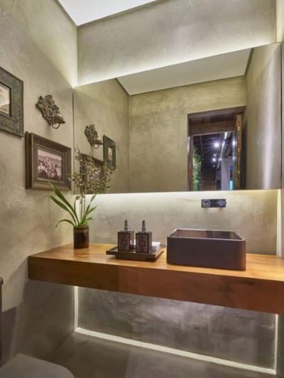 Espelho Com Led Flutuante Lavabo