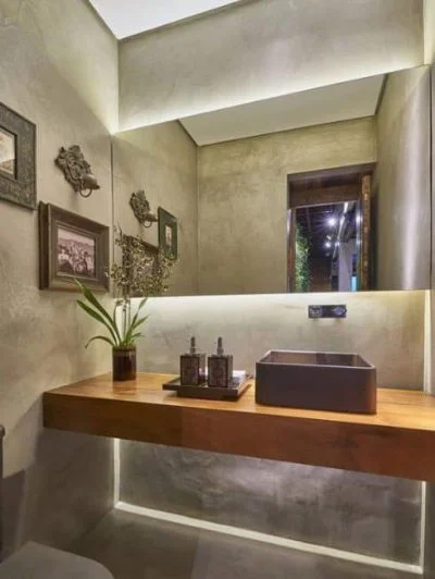 Espelho Com Led Flutuante Lavabo