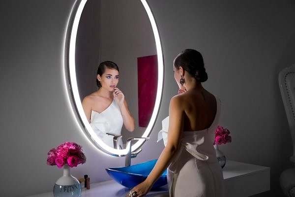 Espelho Com Led Iluminado Oval